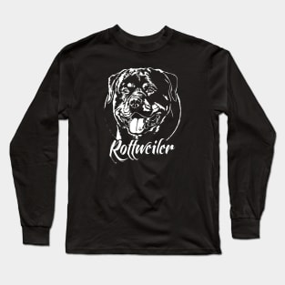 Proud Rottweiler dog portrait Rottie dog Long Sleeve T-Shirt